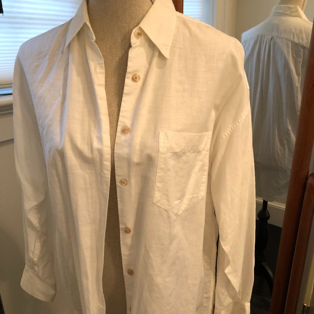 szM The Limited - Linen blend long sleeve blouse